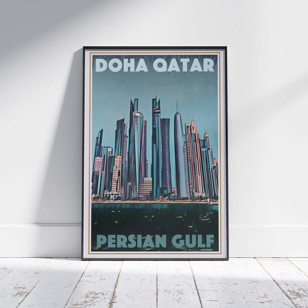 Qatar Poster Doha Panorama by Alecse Limited Edition Persian Gulf