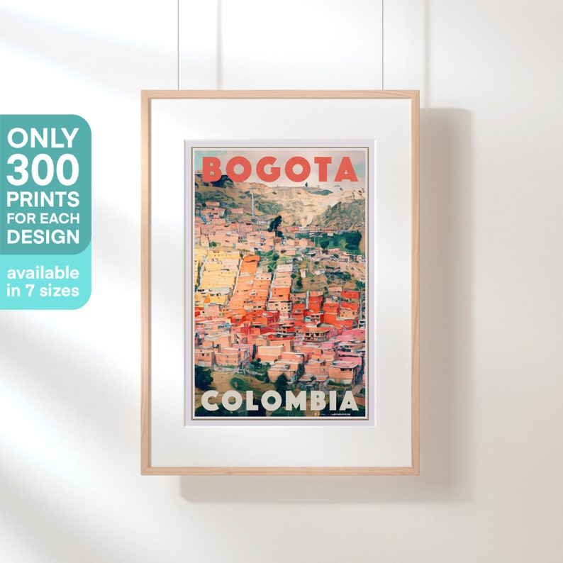 Limited Edition Colombia Travel Poster of Bogota, Colors by Alecse, Limited Edition