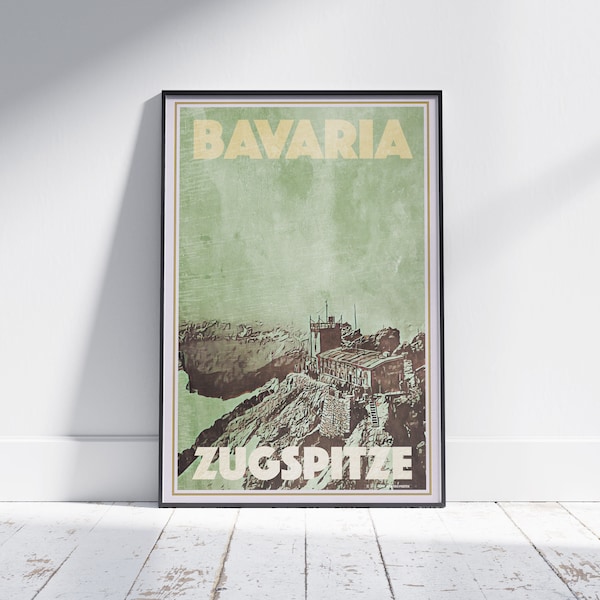 Bavaria Poster Zugspitze by Alecse | Limited Edition Germany Travel Poster | Bavaria Print | Germany Poster | Zugspitze Print | Bavaria Gift