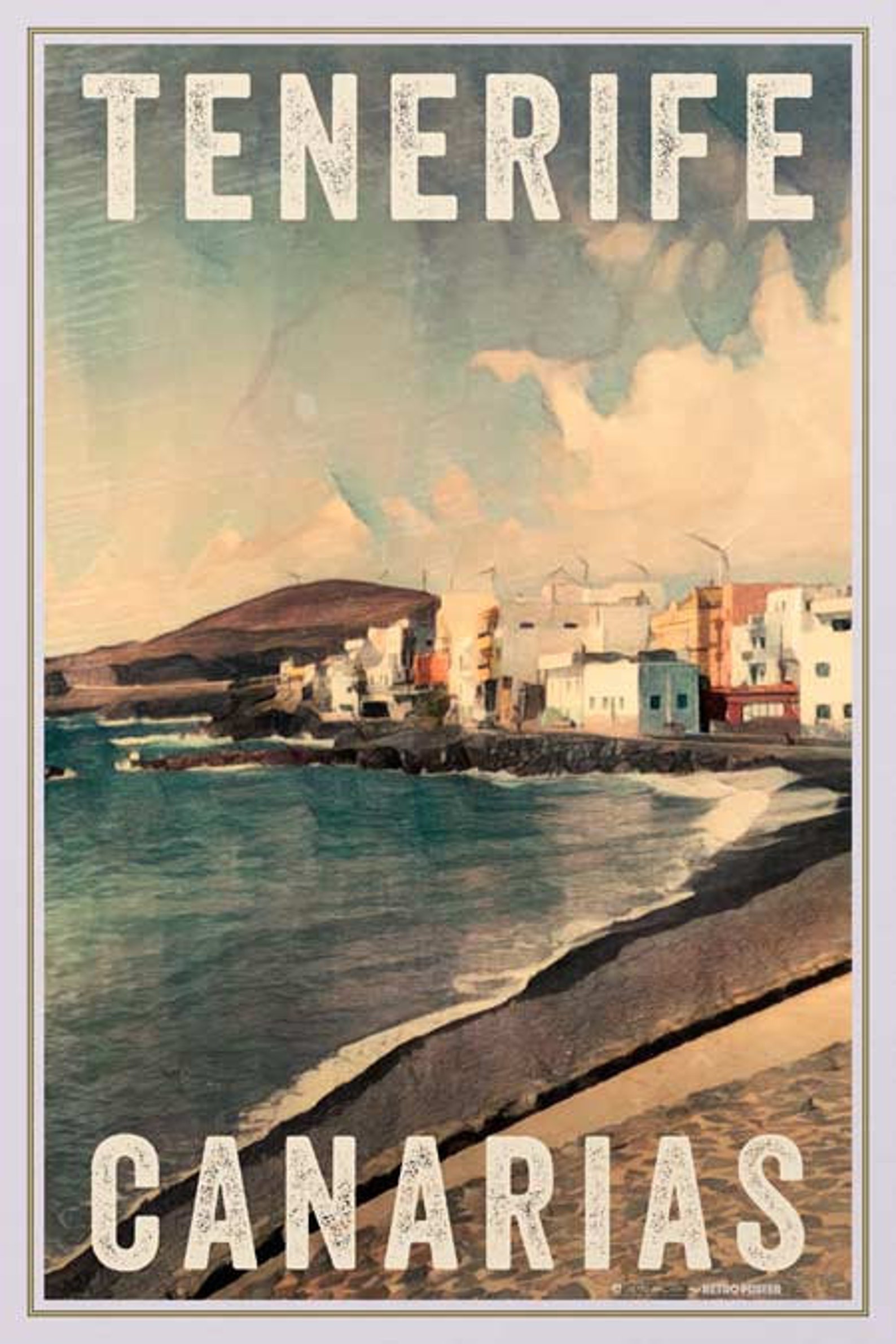 Poster Tenerife Vintage titled Tenerife Coast Retro Poster Etsy