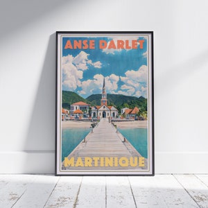 Martinique Poster Darlet Cove (Anse Darlet by Alecse ) | Limited Edition | Antilles Vintage Poster | Martinique Travel Poster of Darlet Cove