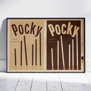 Pocky Biscuits Poster by Cha x Vintage Exotics™ Art Print | Pocky Fan Art | Japan Vintage Print | Japan Pop Art | Japandi Print