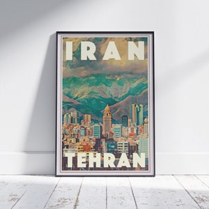 Tehran Poster Panorama by Alecse | Limited Edition | Iran Travel Poster | Classic Tehran print | Persian Gift | Iran Poster of Tehran