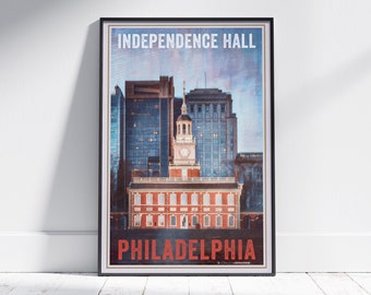 Philadelphia Poster Independence Hall by Alecse | Limited Edition Pennsylvania Travel Poster | Philadelphia Decor & Souvenir