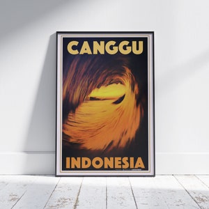 Bali Poster Canggu by Alecse | Limited Edition Classic Surf Poster | Indonesia Travel Poster | Bali gallery Wall Print of Canggu | Surf Gift