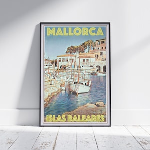 Mallorca Poster Port 2 by Alecse | Limited Edition Mallorca Travel Poster | Majorca Print | Spain Travel Poster | Poster of Mallorca Gift