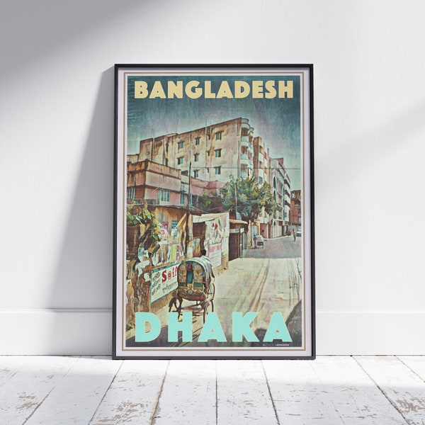 Dhaka Poster Rickshaw by Alecse | Limited Edition | Bangladesh Travel Poster | Dhaka print | Rickshaw Poster | Bangladesh Print | Dhaka Gift