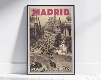 Madrid Print Plaza de Cibeles by Alecse | Limited Edition | Spain Travel Poster | Classic Madrid Poster | Spain Travel Wall | Madrid Gift