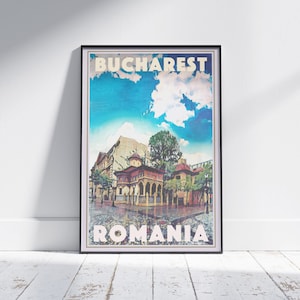 Bucharest Poster Romania by Alecse | Limited Edition Romania Travel Poster | Gallery Wall Print of Bucharest | Romania Souvenir