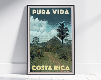 Pura Vida Poster Costa Rica by Alecse | Limited Edition Costa Rica Travel Poster | Pura Vida Gift | Poster of Costa Rica Decorative Print