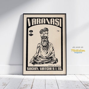 Varanasi Sadhu poster | Classic Indian Vintage Print by Shree x The Great Indian Decor™ | Limited Edition | Benares poster | Black and White