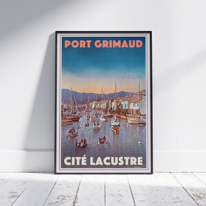 Port Grimaud Poster Cité Lacustre by Alecse | Limited Edition French Travel Poster | Port Grimaud Print | French Riviera Print | Midi Gift