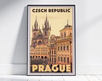 Prague 100 Spires Poster - Czech Republic Art by Alecse - Exclusive Limited Edition Print