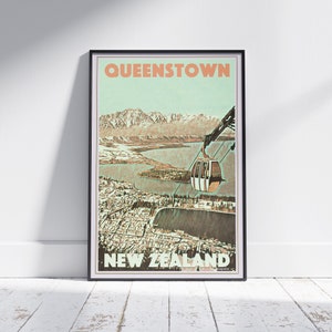 Queenstown Poster Pagoda by Alecse™ | Limited Edition New Zealand Travel Poster | Queenstown Print | New Zealand Travel Wall | Pagoda Print
