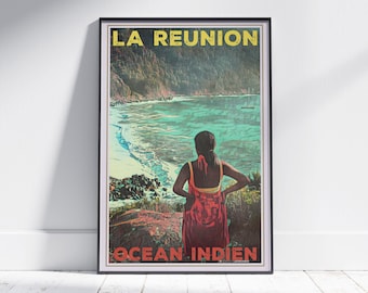 Reunion Island Poster by Alecse | Limited Edition | Indian Ocean Travel Poster | Reunion Island Gallery Wall print | Poster of La Réunion