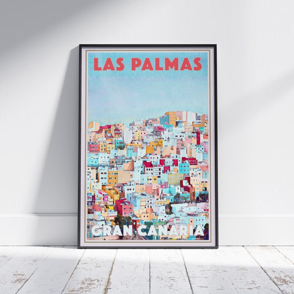 Las Palmas Poster by Alecse | Limited Edition | Gran Canaria Spain Travel Poster | Las Palmas print | Islas Canarias Print | Canarias Gift