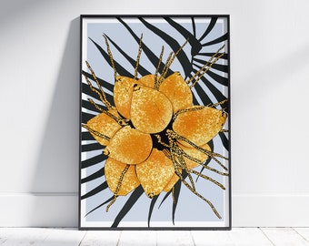 Coconut Poster 'Tambili' by Cha x Vintage Exotics™ | Exotic Fruits Poster | Classic Coconut Print | Coconut Kitchen Poster | Coconut Gift