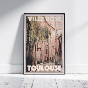 Toulouse Poster Pink City by Alecse™ | Limited to 300 | France Travel Poster | France Travel Wall | Toulouse Print | French Travel Print