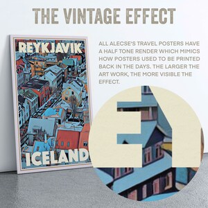 Reykjavik Iceland Poster half-tone detail Alecse art