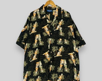 Vintage Y2K PURITAN Hawaii Rayon Shirt Xlarge Hawaiian Aloha Corona Beer Beach Party Honolulu Sunwear Button Up Aloha Wear Shirt Size XL