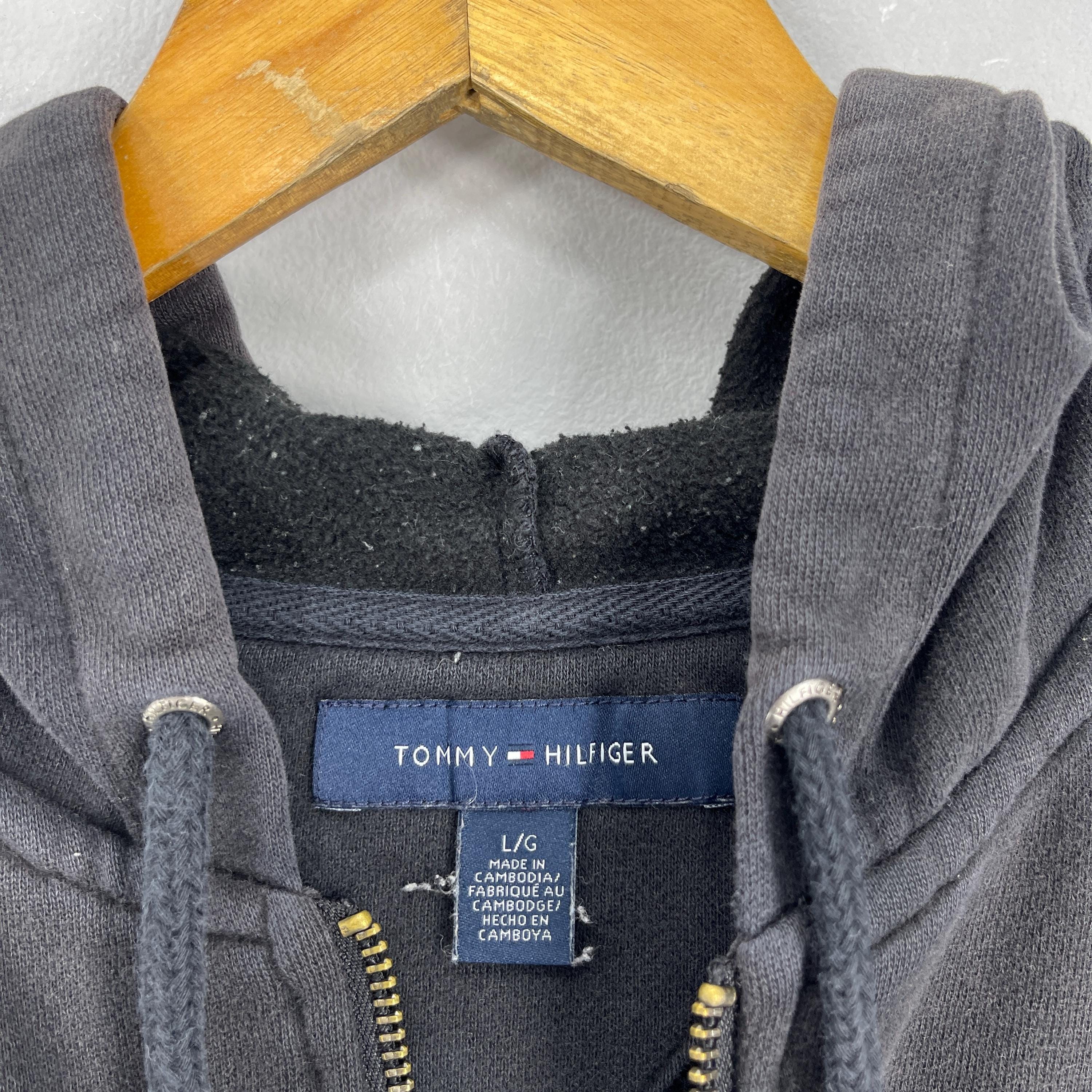 Vintage Y2K TOMMY HILFIGER Zip up Hoodie Large Tommy Hilfiger 