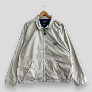 Vintage jaren 1990 CHRISTIAN DIOR Harrington Jas Grote Designer Dior Monsiuer Casual Jas Dior Sport Beige Rits Baggy Jas Maat L