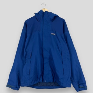 Vintage 1990s PATAGONIA Windbreaker Jacket Mens Large Patagonia Outdoor Sportswear Patagonia H2no Blue Hoodie Warmer Jacket Mens Size L