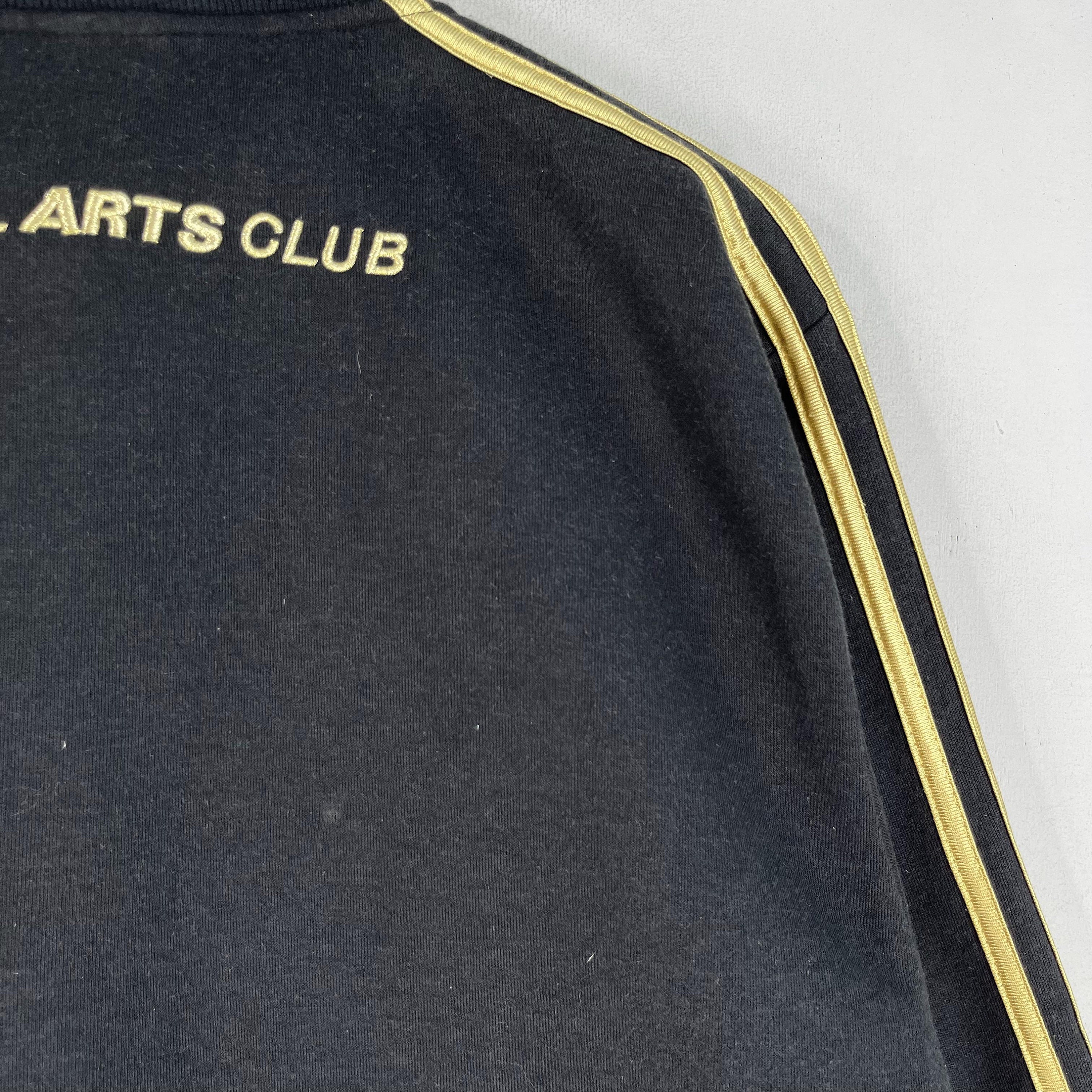 Vintage ADIDAS Three Stripes Zipper Sweater Medium Y2K