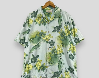 TOMMY BAHAMA Hawaï chemise à fleurs moyenne vintage Y2K fleur d'hibiscus hawaïen Tiki Honolulu Guam plage Aloha Wear chemise boutonnée taille M