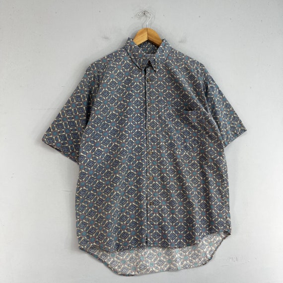 Vintage Floral Paisley Shirt Medium 1990s Abstrac… - image 4