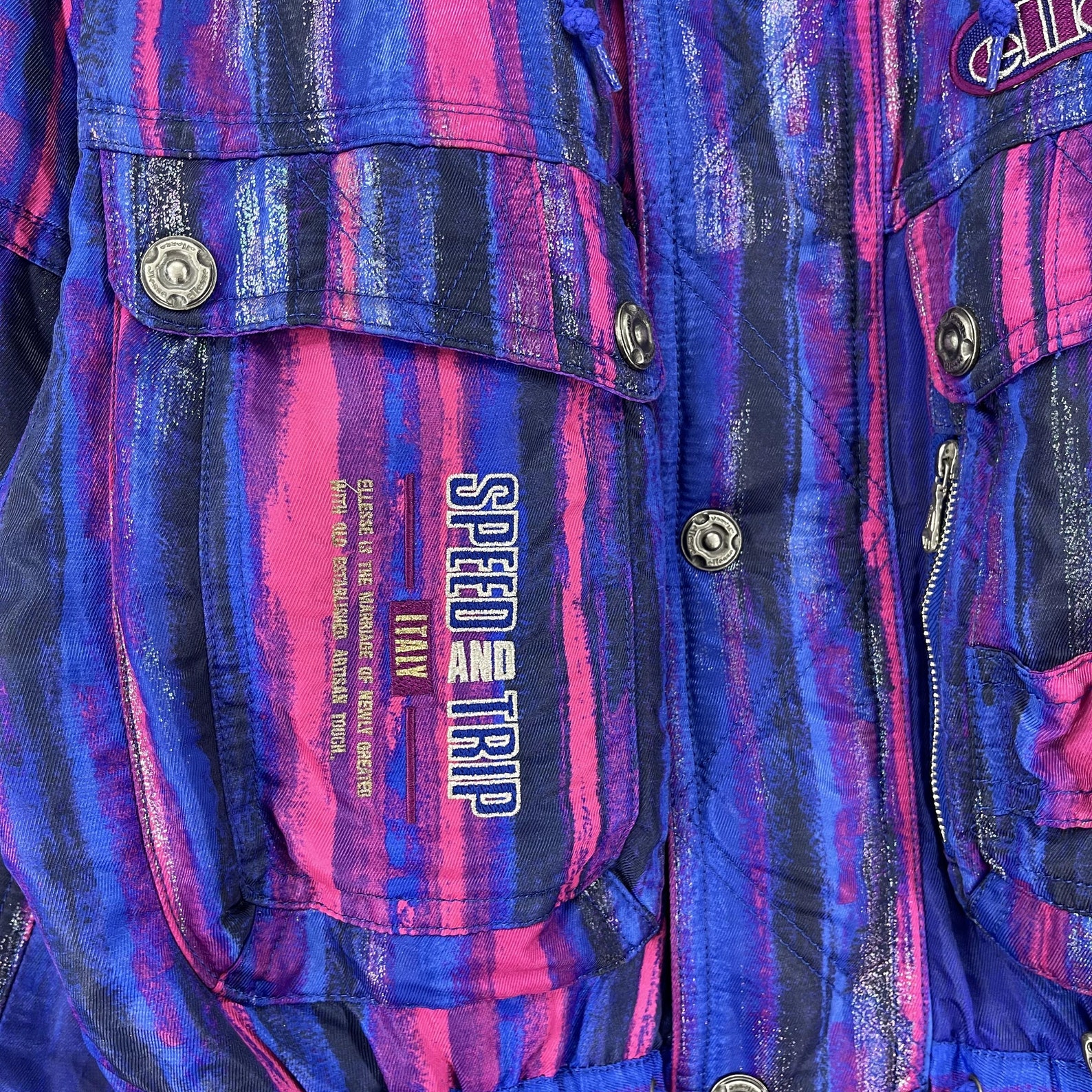 Vintage 90s Ellesse Bright Pattern Retro Ski Jacket M L