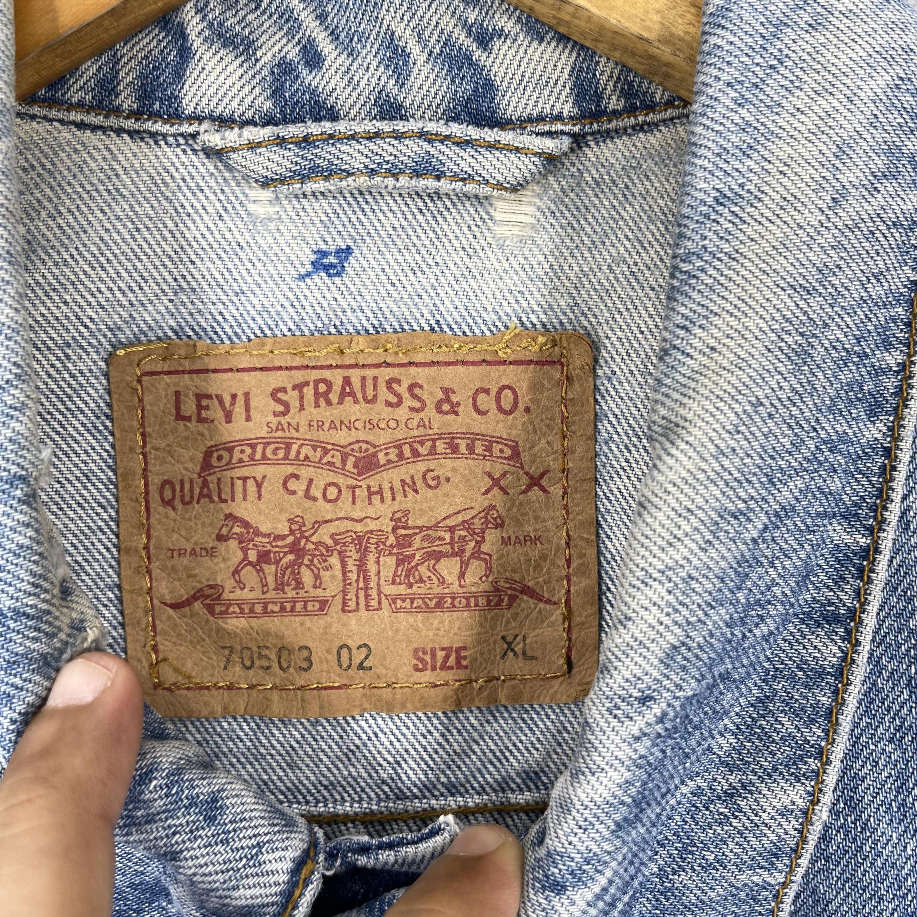 Vintage LEVIS 70503 02 Denim Trucker Jacket Xlarge 1990s