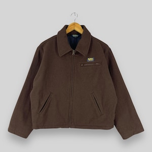 OSHKOSH Heavy Wool Jacket Medium Vintage 1990s Oshkosh B&#39;Gosh Casual Winter Cold Weather Jacket Oshkosh Zipper Wool Jacket Brown Size M
