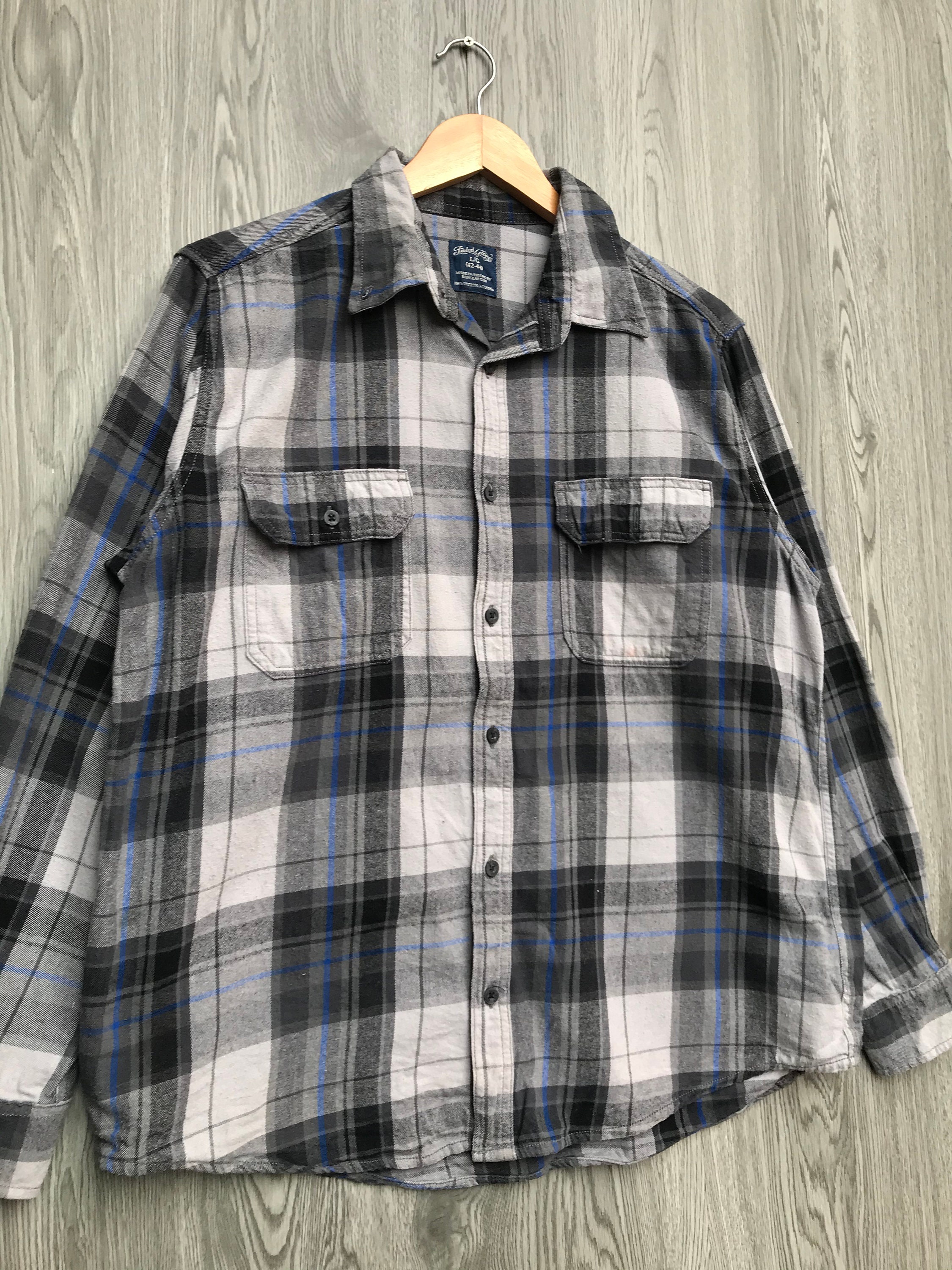 Vintage Plaid Shadow Flannel Shirt Large 90's Plaid - Etsy