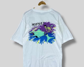 Vintage 1990-tals Surfer Paradise T-shirt Medium Surfer Paradise Australien Hawaiian Pipeline Aloha Beach Surfing Tryckt Vit T-shirt Storlek M