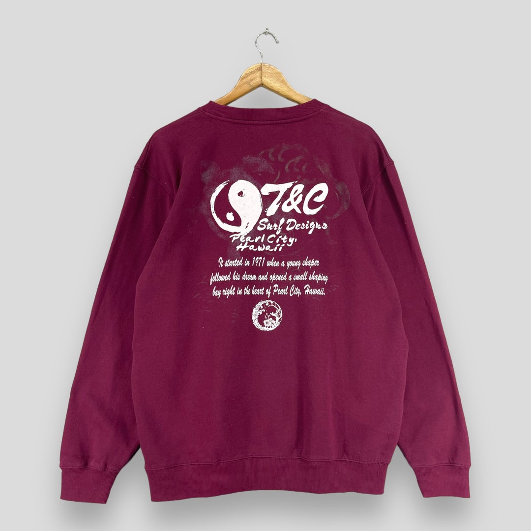 90s T＆C surf boards sweatshirt navy Vintage 90's T&C Surfboard Hawaii Sweatshirt Crewneck