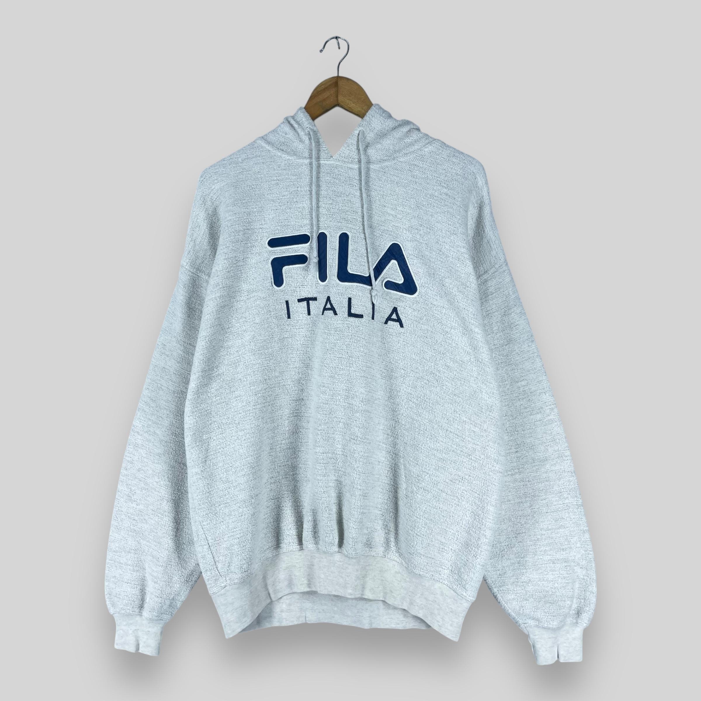 FILA ITALIA Pullover Hoodie Medium Vintage 1990s Fila Big Logo
