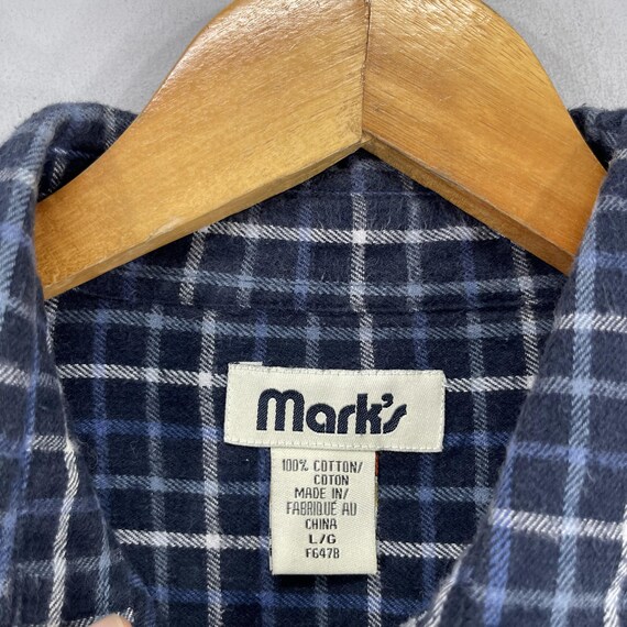 Checkered Gingham Flannel Shirt Large Vintage 199… - image 4