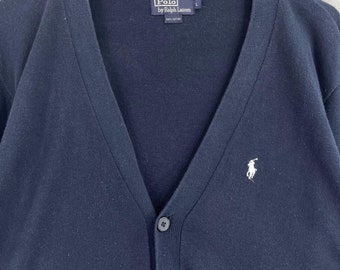 Vintage 90's POLO Ralph Lauren Button Sweater Medium Ralph Lauren