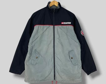 Vintage ECKO UNTLD Fleece Lined Nylon Windbreaker Jacket Large 90's Ecko Hip Hop Cold Weather Outerwear Colorblock Zipper Jacket Size L