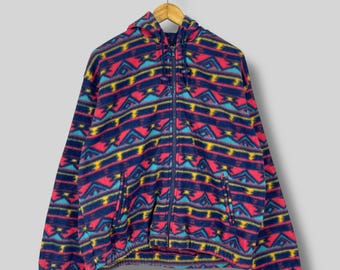 Vintage 1990s LL BEAN Multicolor Fleece Jacket Small Ll Bean Usa