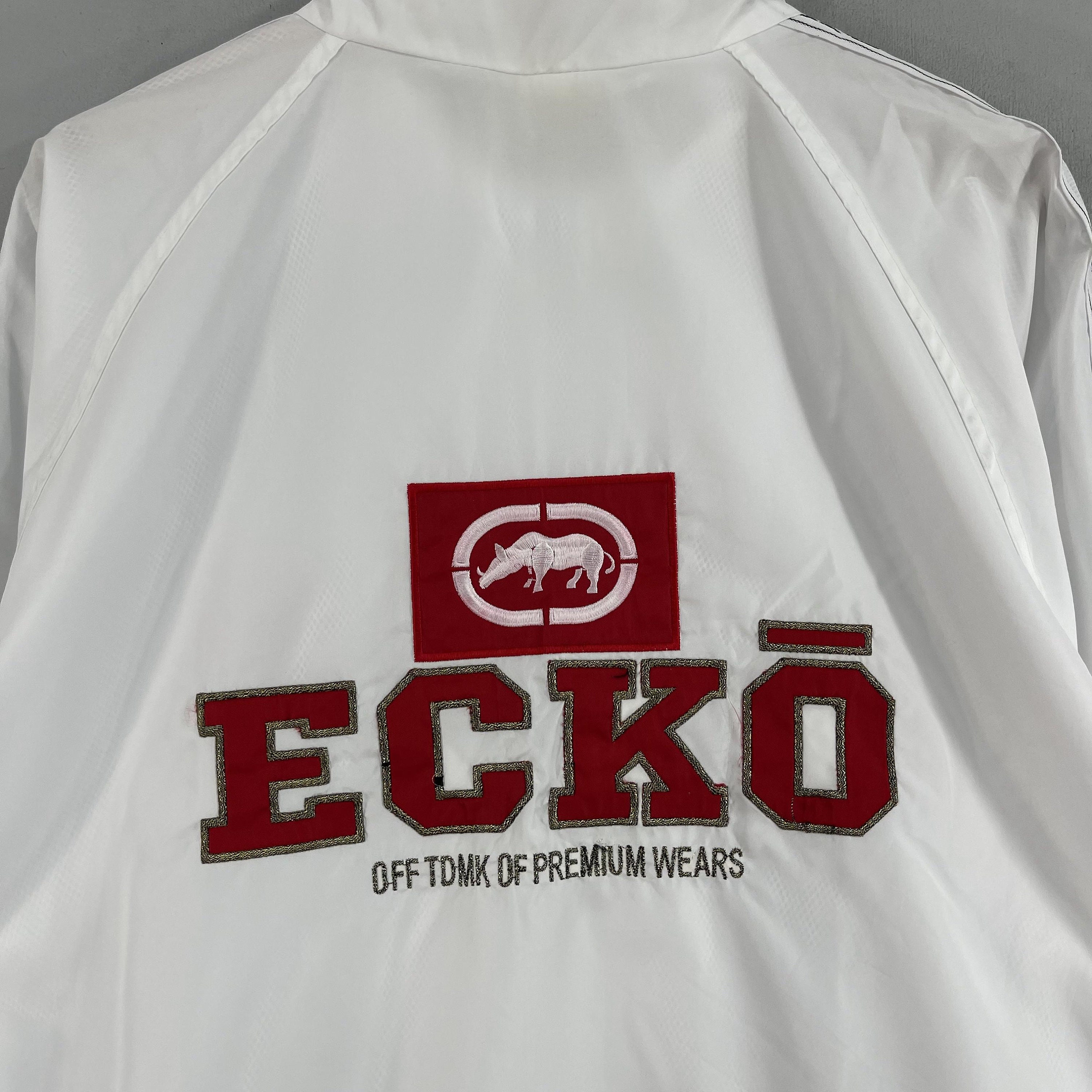Ecko Unlimited Y2K Black and White Faded Windbreaker | Depop
