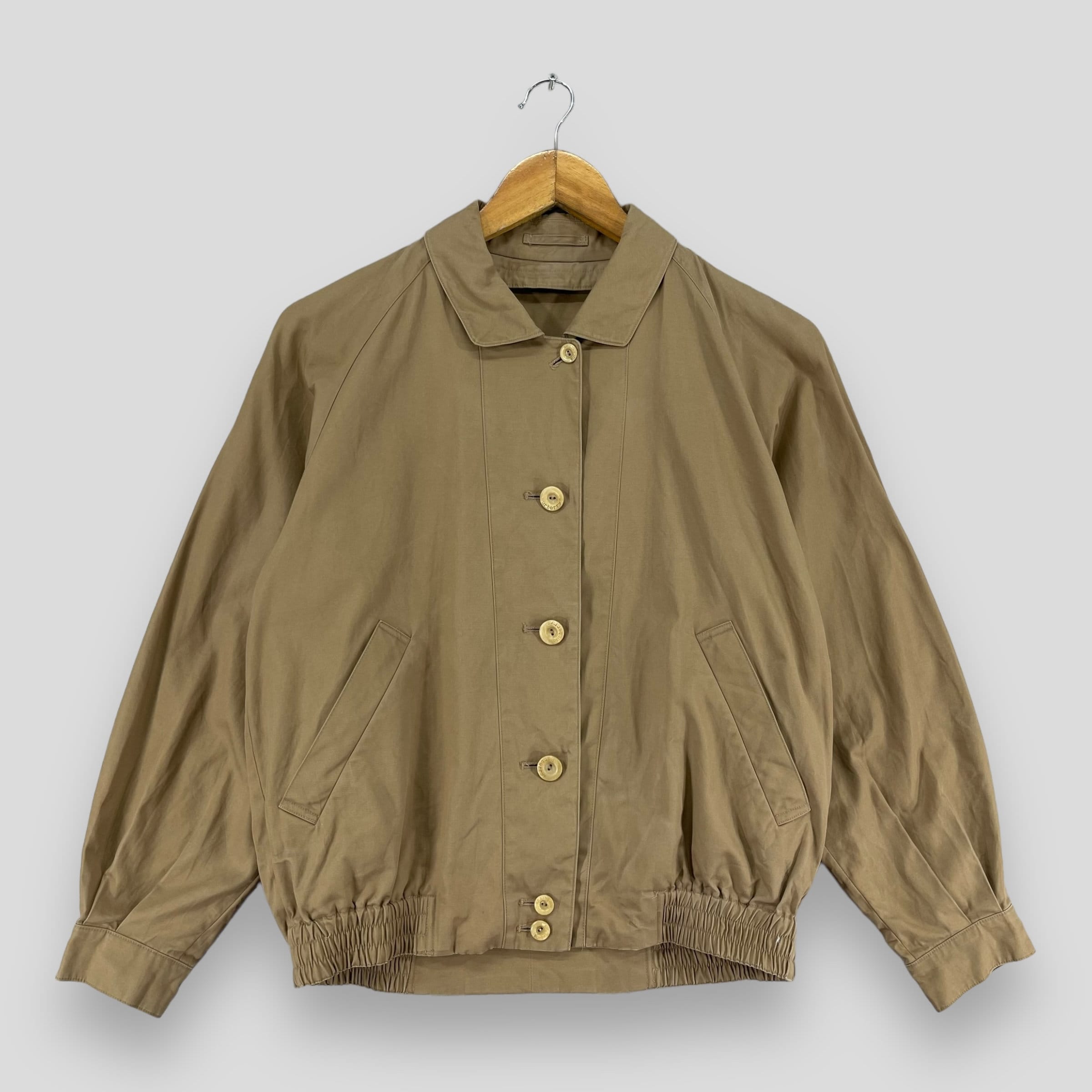 f*e様 90s Burberry 英国製　wool Harrington jk Burberry Vintage Dark Green Wool Harrington Jacket, 90s