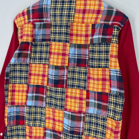 BACK NUMBER Multicolor Patchwork Flannel Shirt Me… - image 8