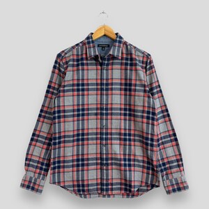 Checkered Tartan Flannel Shirt Medium Vintage 1990s Plaid Checkered Multicolor Streetwear Minimalist Buttondown Boyfriend Shirt Size M