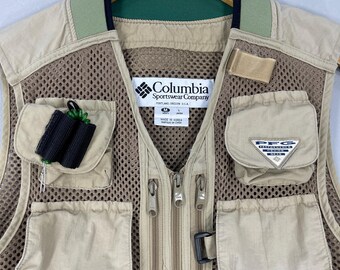 COLUMBIA PFG Fishing Vest Jacket Men's Medium Vintage 90's - Mesh