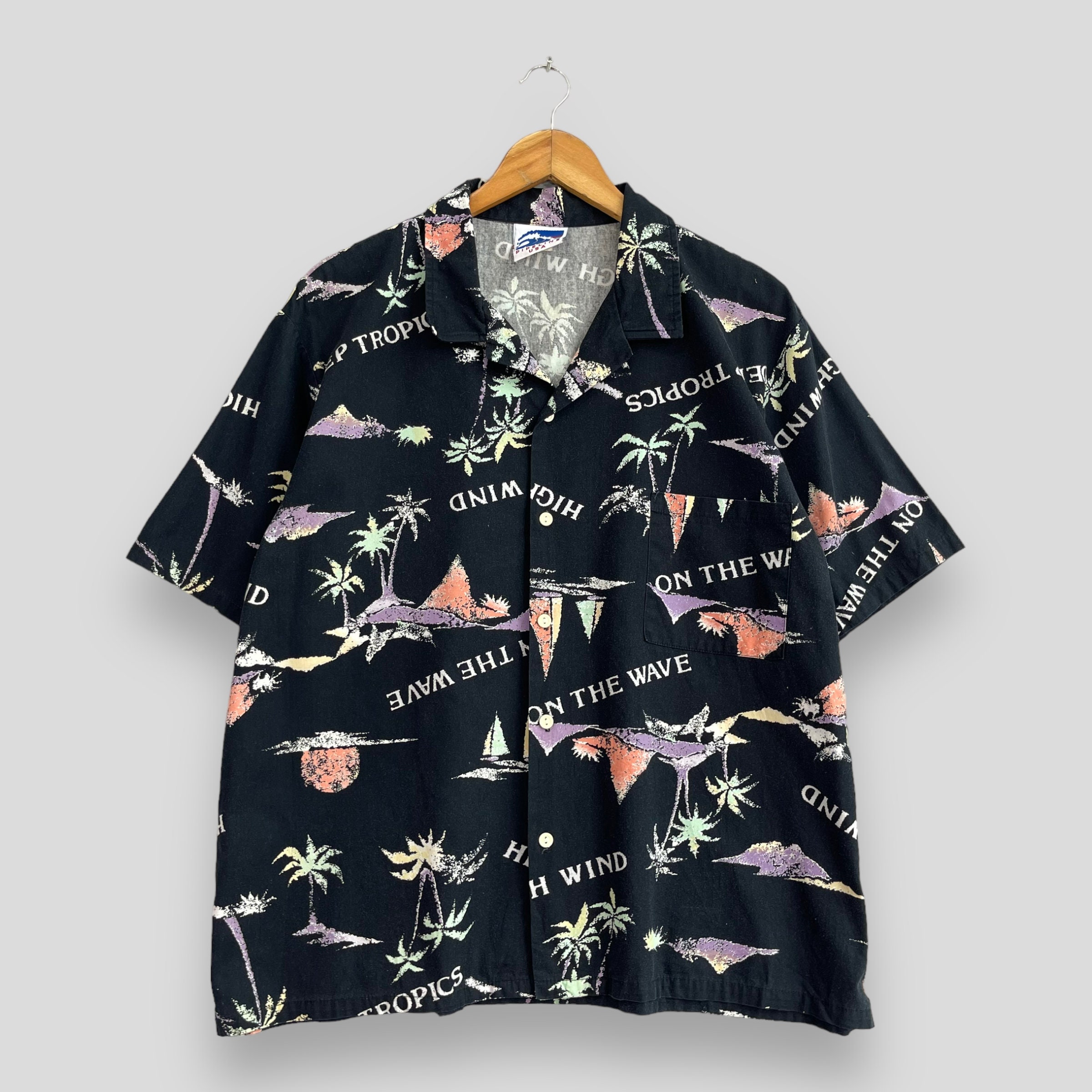 オールド ハワイアンold hawaiian　ヴィンテージ　ビンテージ　額装 ビンテージ60's○HAWAIIAN Sandsコットンイタリアンカラー