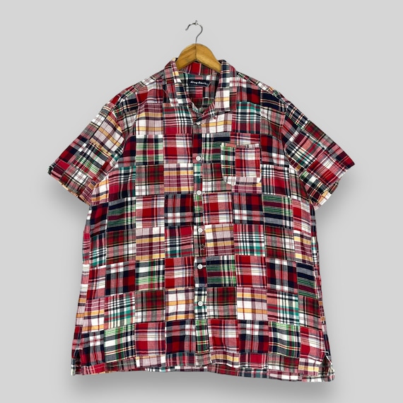 2601rs 　/ Plaid Patchwork Shirt Vintage Y2K Multicolor Patchwork Flannel Shirt Large Plaid