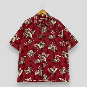 BATIK BAY Hawaii Floral Shirt Xlarge Vintage Y2K Hawaiian Aloha Tropical Beach Party Shirt Aloha Wear Surfwear Buttondown Shirt Size XL