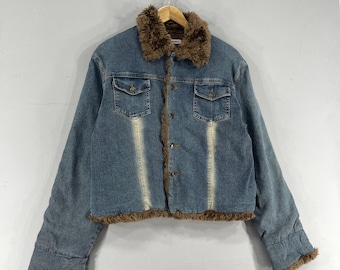ジャケット・アウター 00s archive short length fur denimjacket LED RECHWE - 00s archive LED RECHWE fur denim jacketの通販